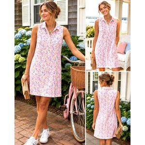Susan Bristol Sleeveless Floral Textured Knit Mini Dress Women L Casual Romantic